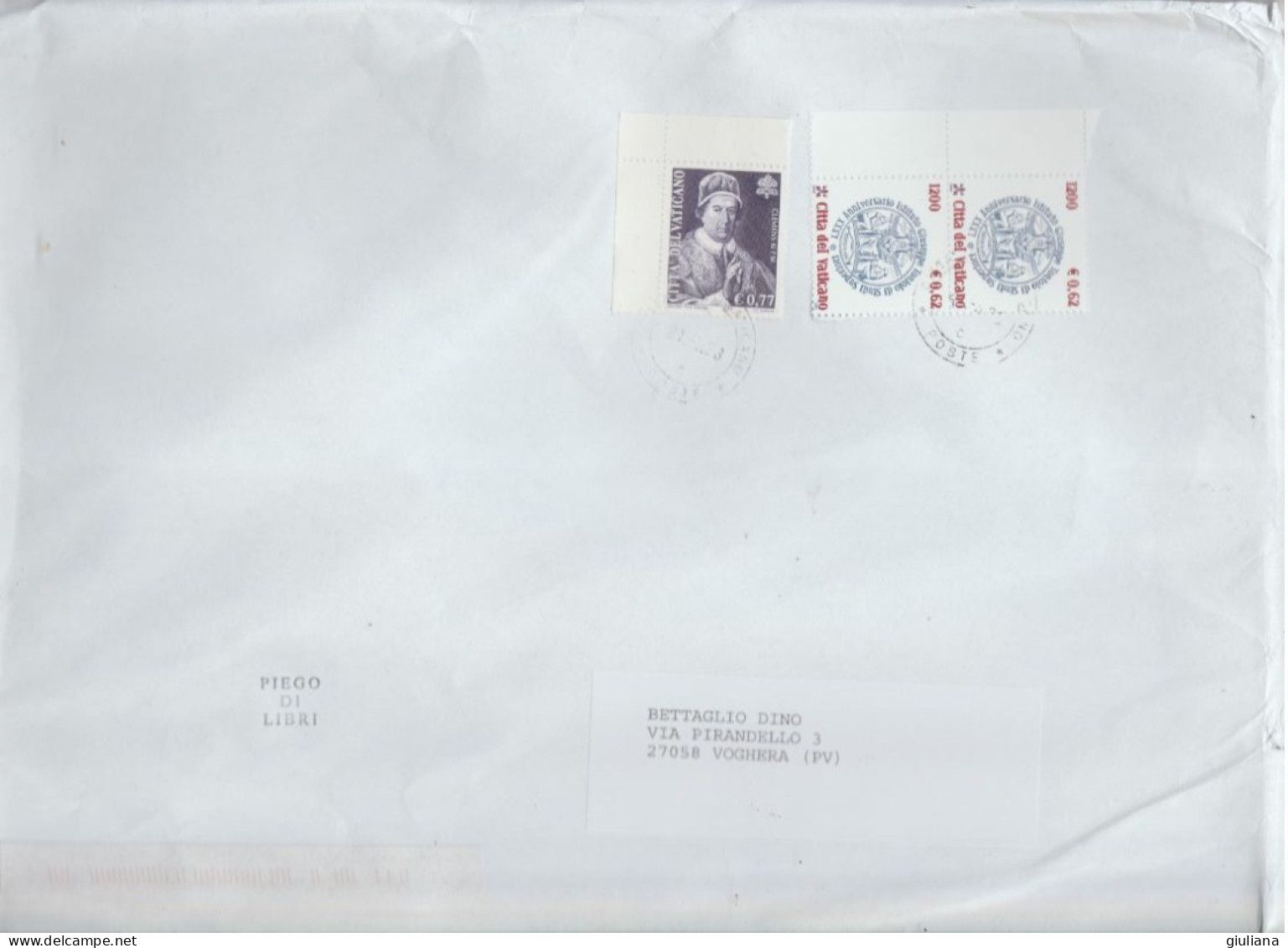 Vaticano 2023 - Bustone X L'Italia Affrancato Con 3 Stamps - Lettres & Documents