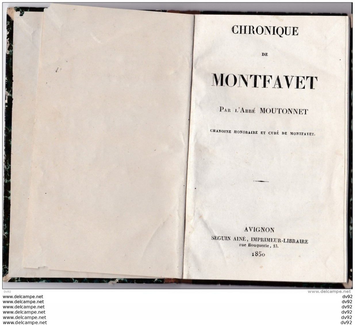 VAUCLUSE CHRONIQUE DE MONTFAVET ENVOI A LA VICOMTESSE DE BEAUREPAIRE PAR LE MARQUIS DE VASSIEUX - Tot De 18de Eeuw