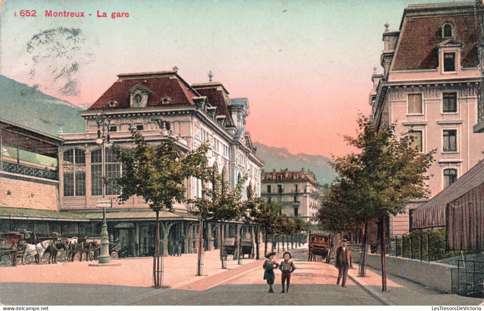 SUISSE - Vaud - Montreux - La Gare -  Colorisé - Carte Postale Ancienne - Montreux