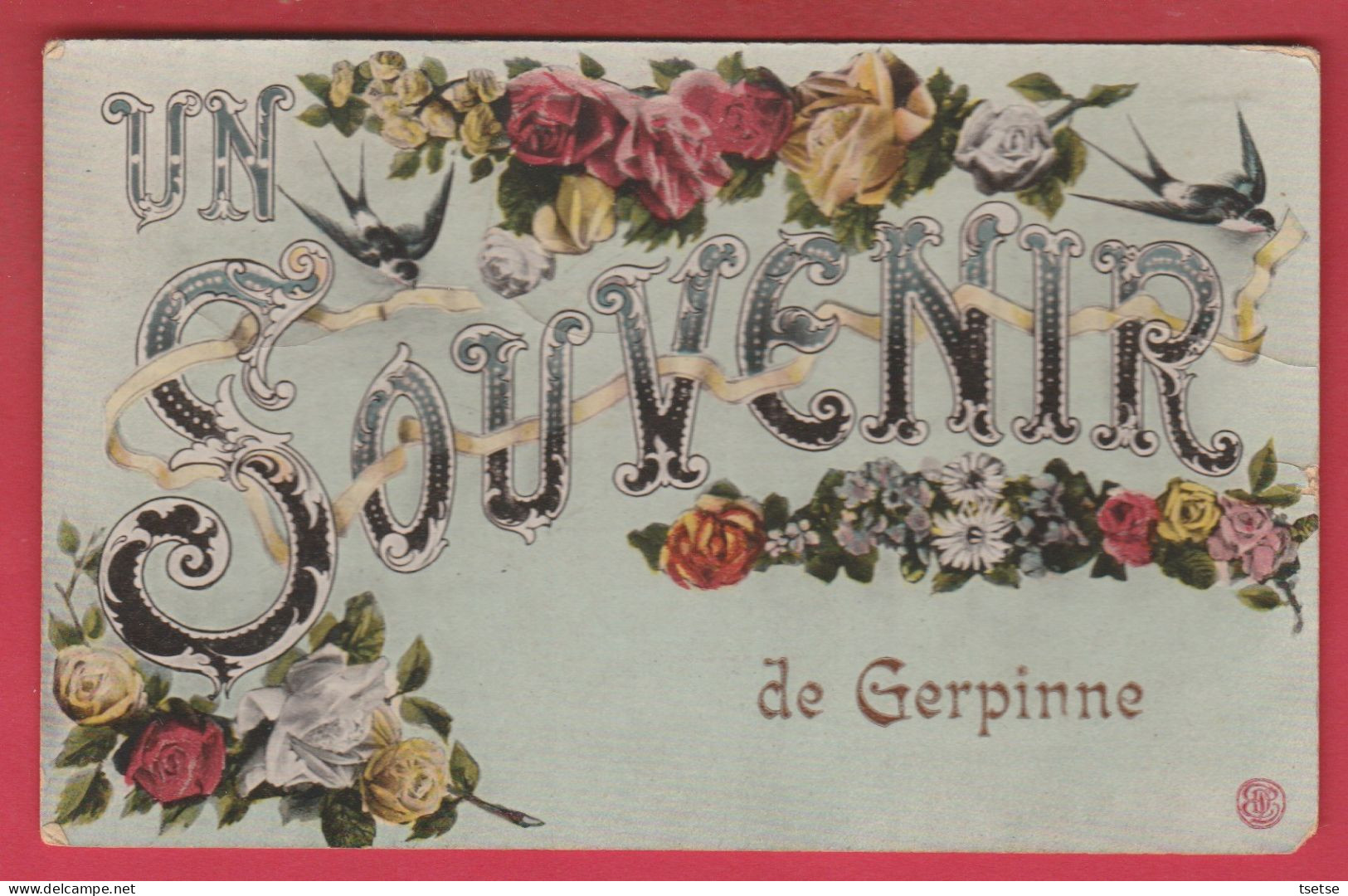 Gerpinne(s) ... Un Souvenir ... Jolle Carte Fantaisie  - 1913 ( Voir Verso ) - Gerpinnes