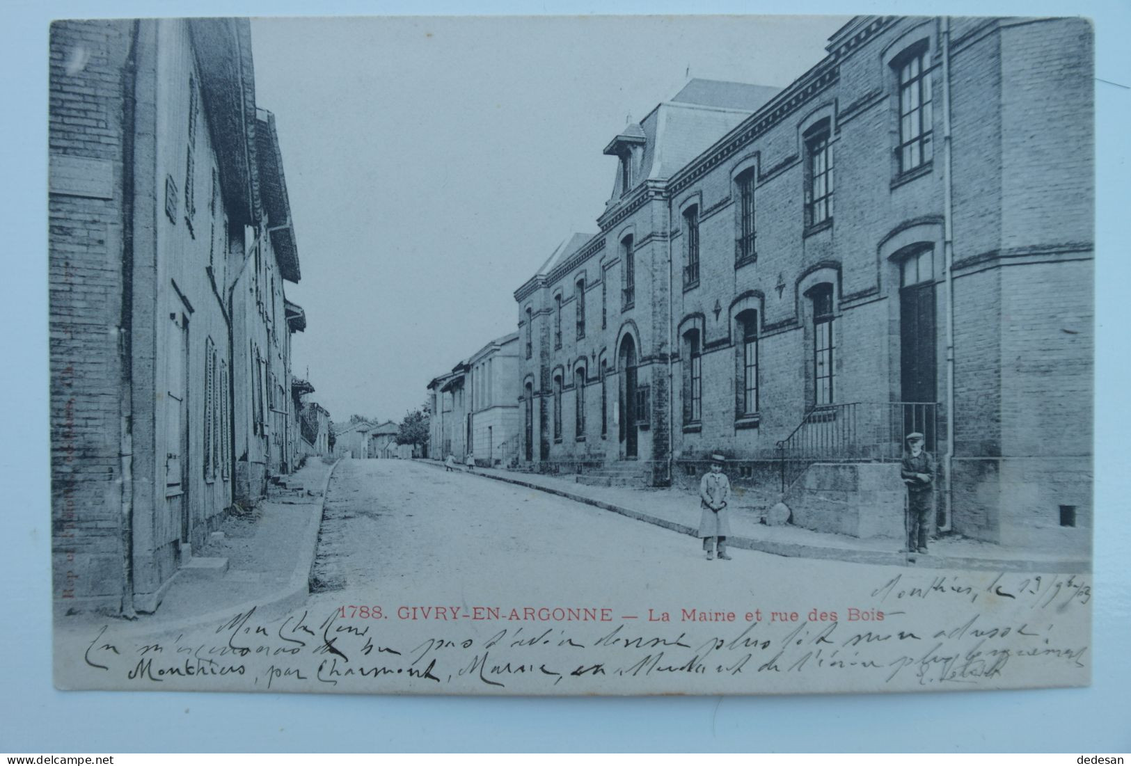 CPA Givry En Argonne La Mairie Et Rue Des Bois 1903 - NOU27 - Givry En Argonne