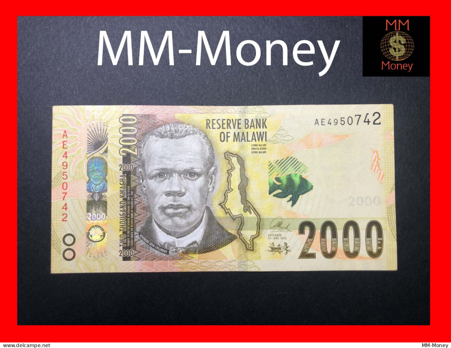 MALAWI 2.000  2000 Kwacha 1.6.2016  P. 69   XF++ - Malawi