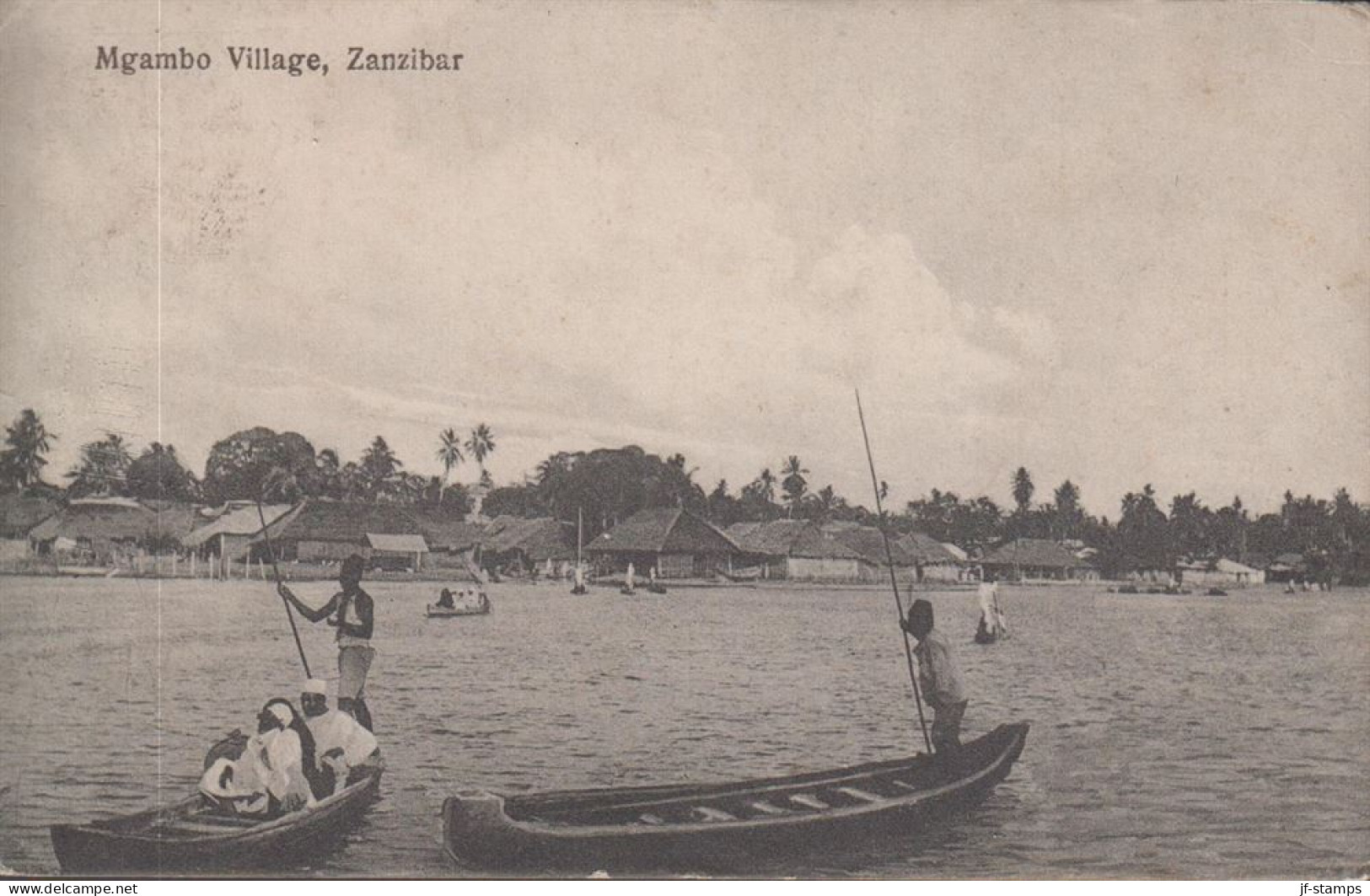 1927. ZANZIBAR. Sultan Chalifa Bin Harub. 12 CENTS. On Nice Post Card (Mgambo Village, Zanzib... (Michel 172) - JF443674 - Zanzibar (...-1963)