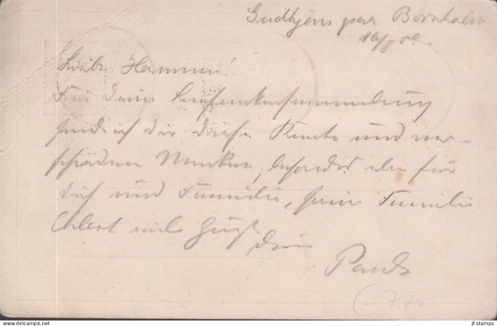 1911. DANMARK. BREVKORT 5 ØRE Frederik VIII Together With 1 + 2 + 3 + 4 RE Wavy Line To Ger... (Michel 42-45) - JF443705 - Cartas & Documentos