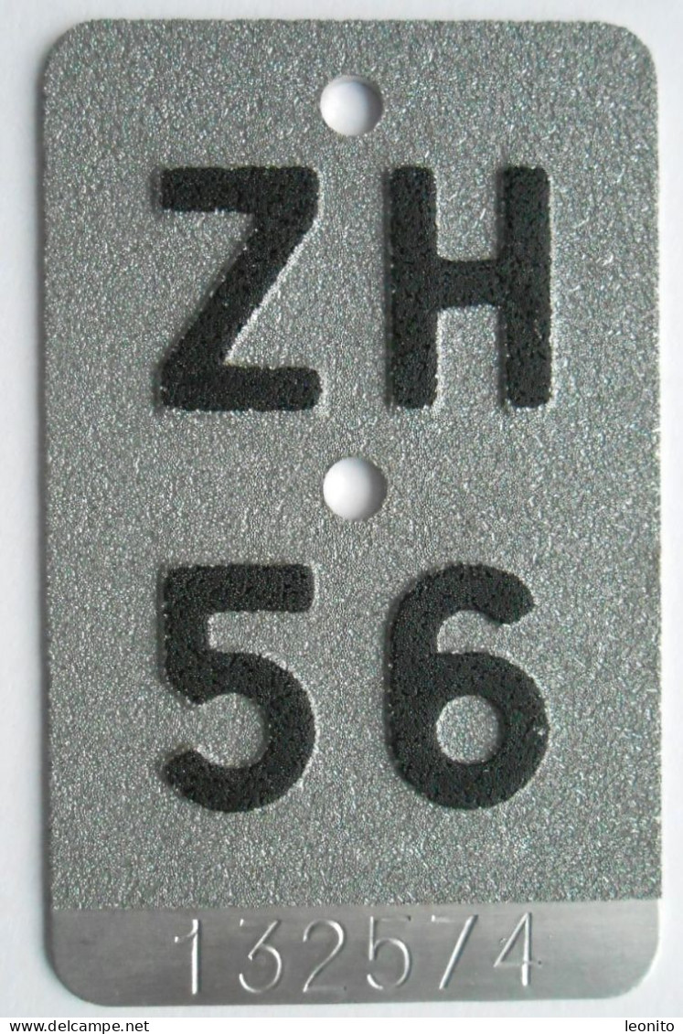 Velonummer Zürich ZH 56. - Kennzeichen & Nummernschilder
