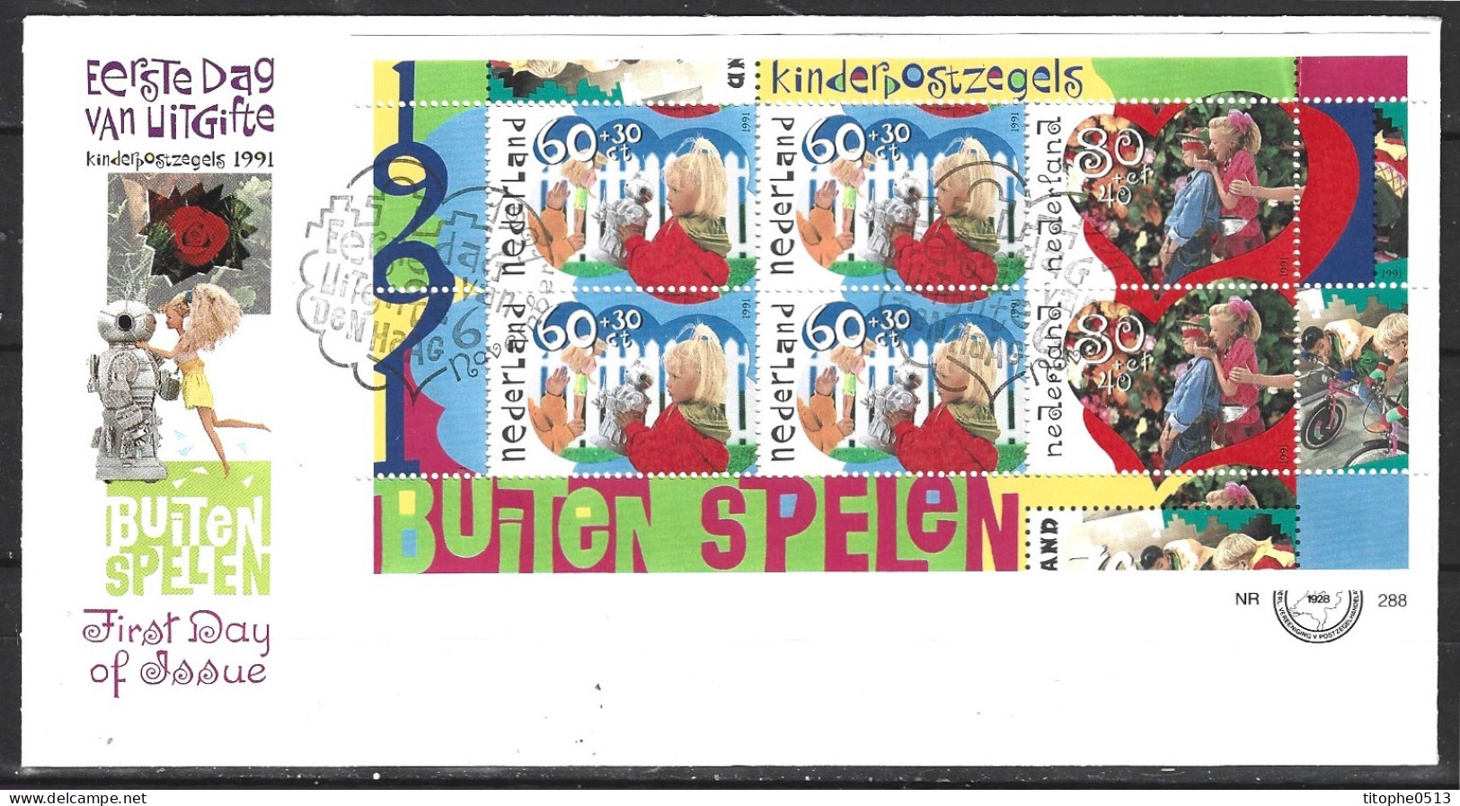 PAYS-BAS. BF 35 Sur Enveloppe 1er Jour (FDC) De 1991. Poupée/Colin-maillard. - Poppen