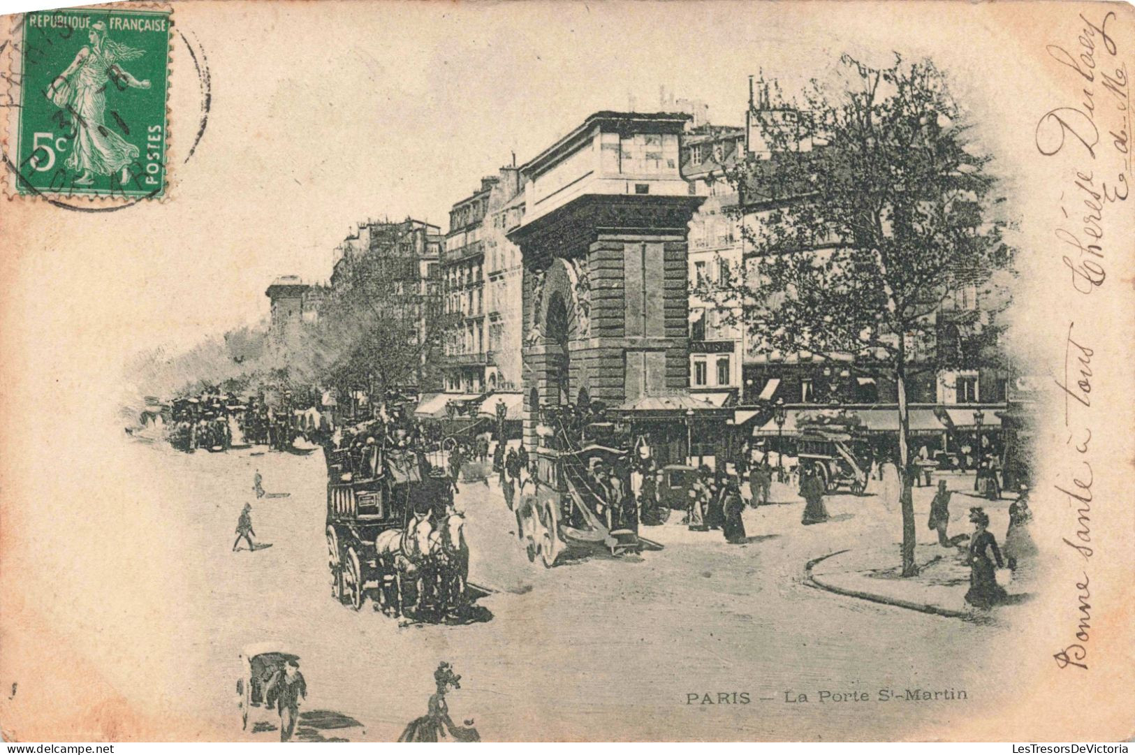 FRANCE - Paris - La Porte St Martin - Animé - Carte Postale Ancienne - Plätze