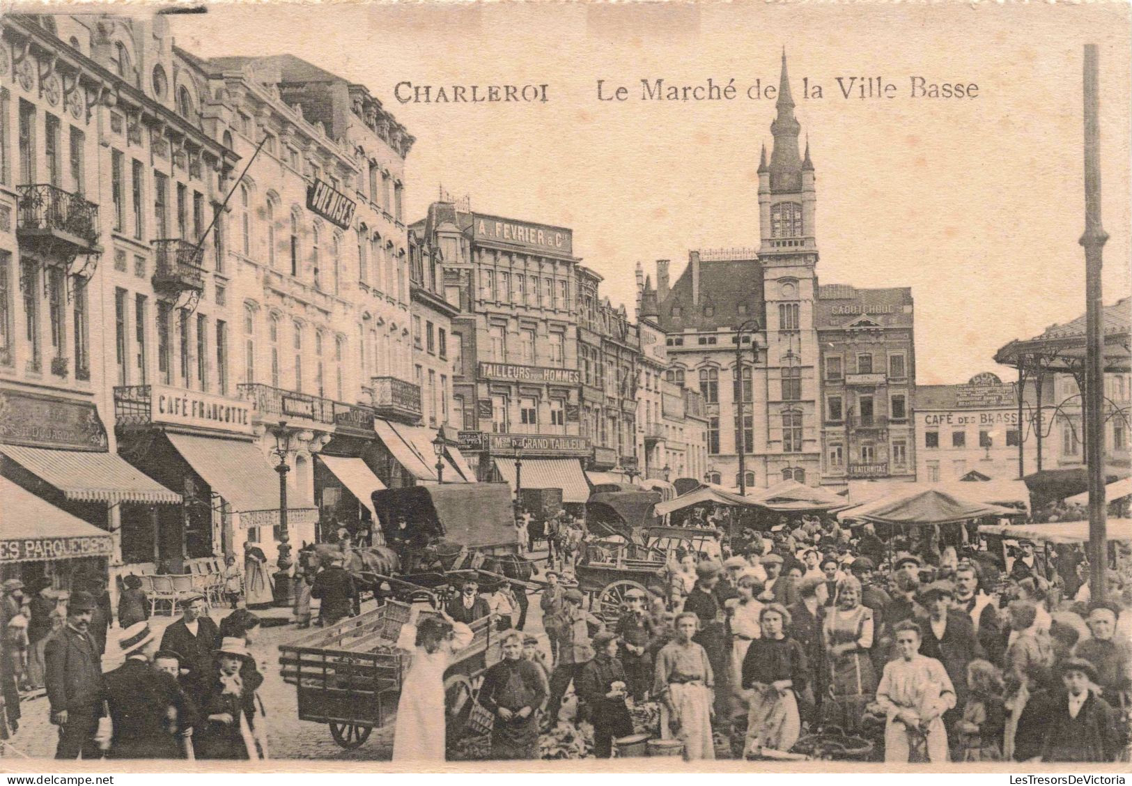 BELGIQUE - Charleroi - Le Marché De La Ville Basse - Animé - Carte Postale Ancienne - Charleroi
