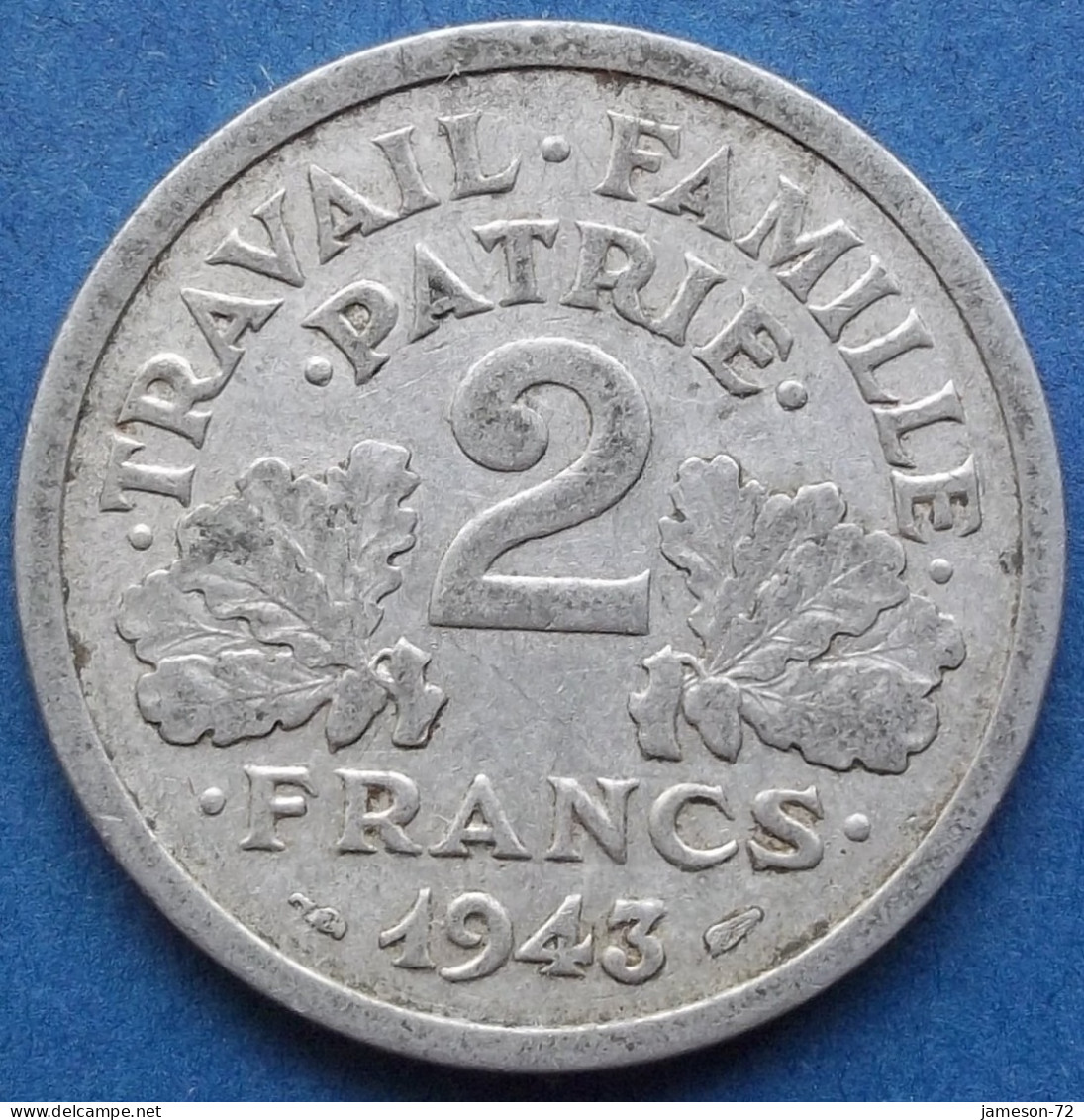 FRANCE - 2 Francs 1943 KM# 904.1 Vichy State (1940-1944) - Edelweiss Coins - 2 Francs