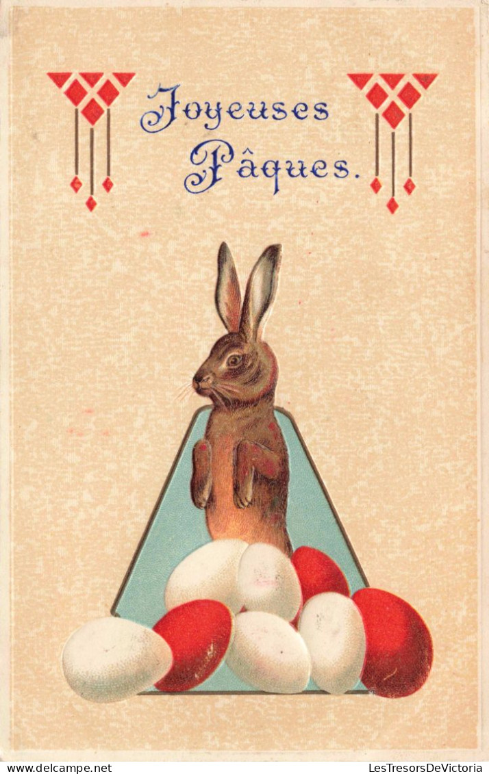 FETES ET VOEUX - Pâques - Un Lapin Avec Des Oeufs De Pâques - Colorisé - Carte Postale Ancienne - Pasen