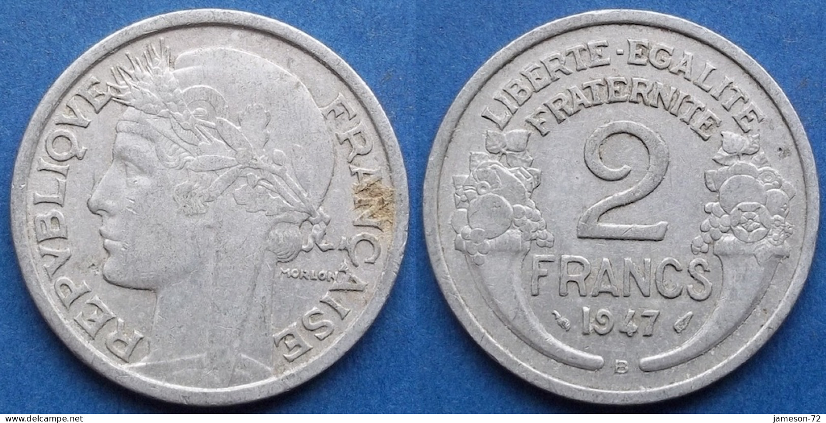 FRANCE - 2 Francs 1947 B KM# 886a.2 IV Republic (1947-1958) - Edelweiss Coins - 2 Francs