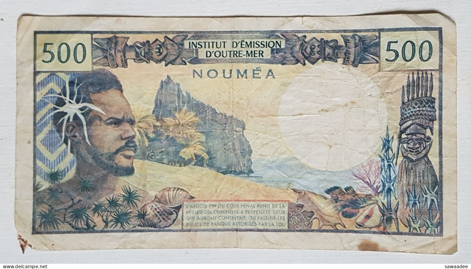 BILLET DE BANQUE - FRANCE - NOUVELLE CALEDONIE - NOUMEA - P.60a - 500 FRANCS - CALEDONIEN Et POLYNESIEN - NATURE - Nouvelle-Calédonie 1873-1985