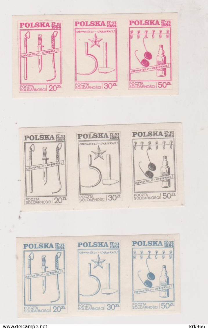 POLAND 1984 Solidarnosc Labels MNH - Vignettes Solidarnosc