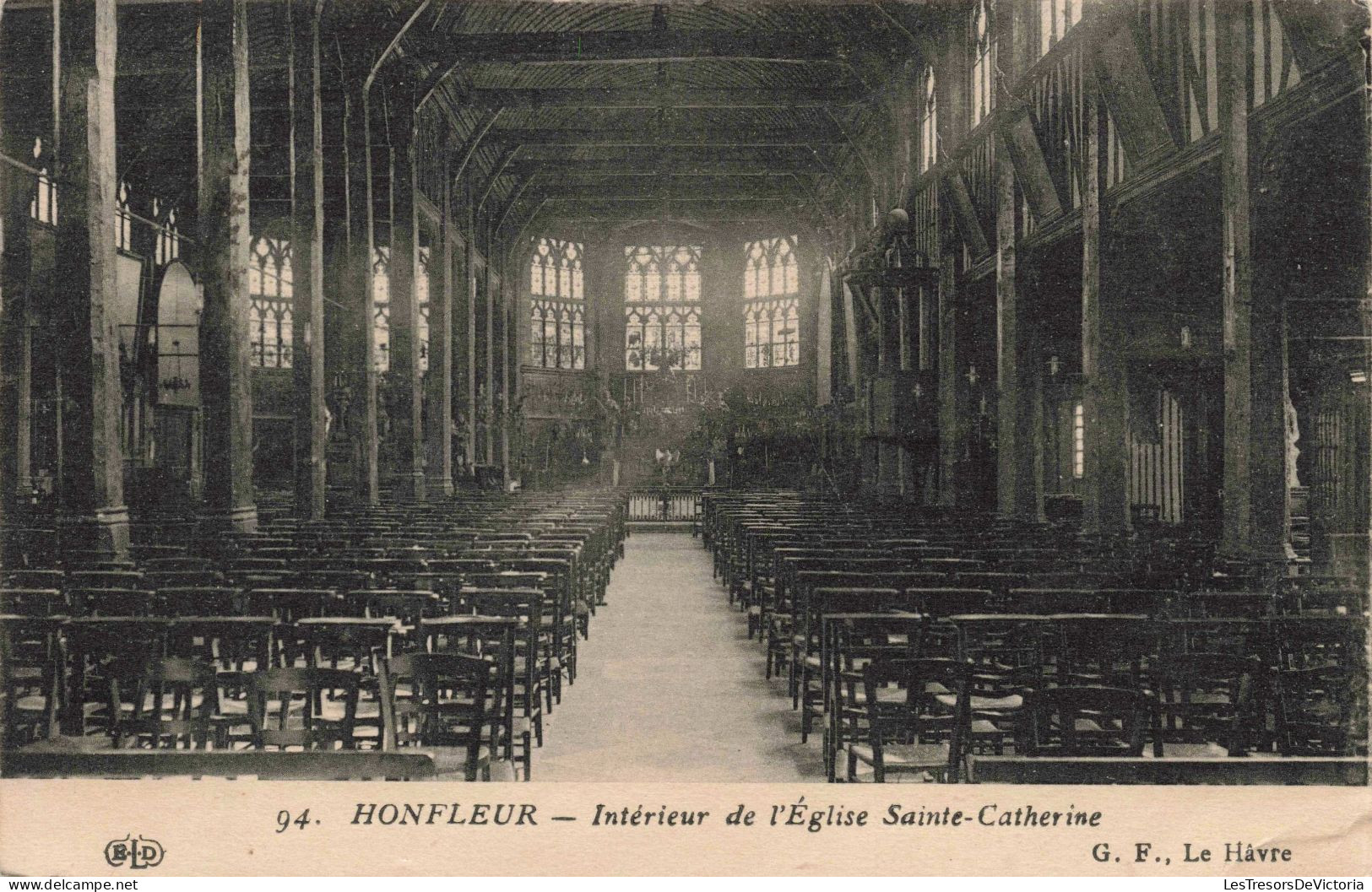 FRANCE - Honfleur - Intérieur De L'église Sainte Catherine  - Carte Postale Ancienne - Honfleur