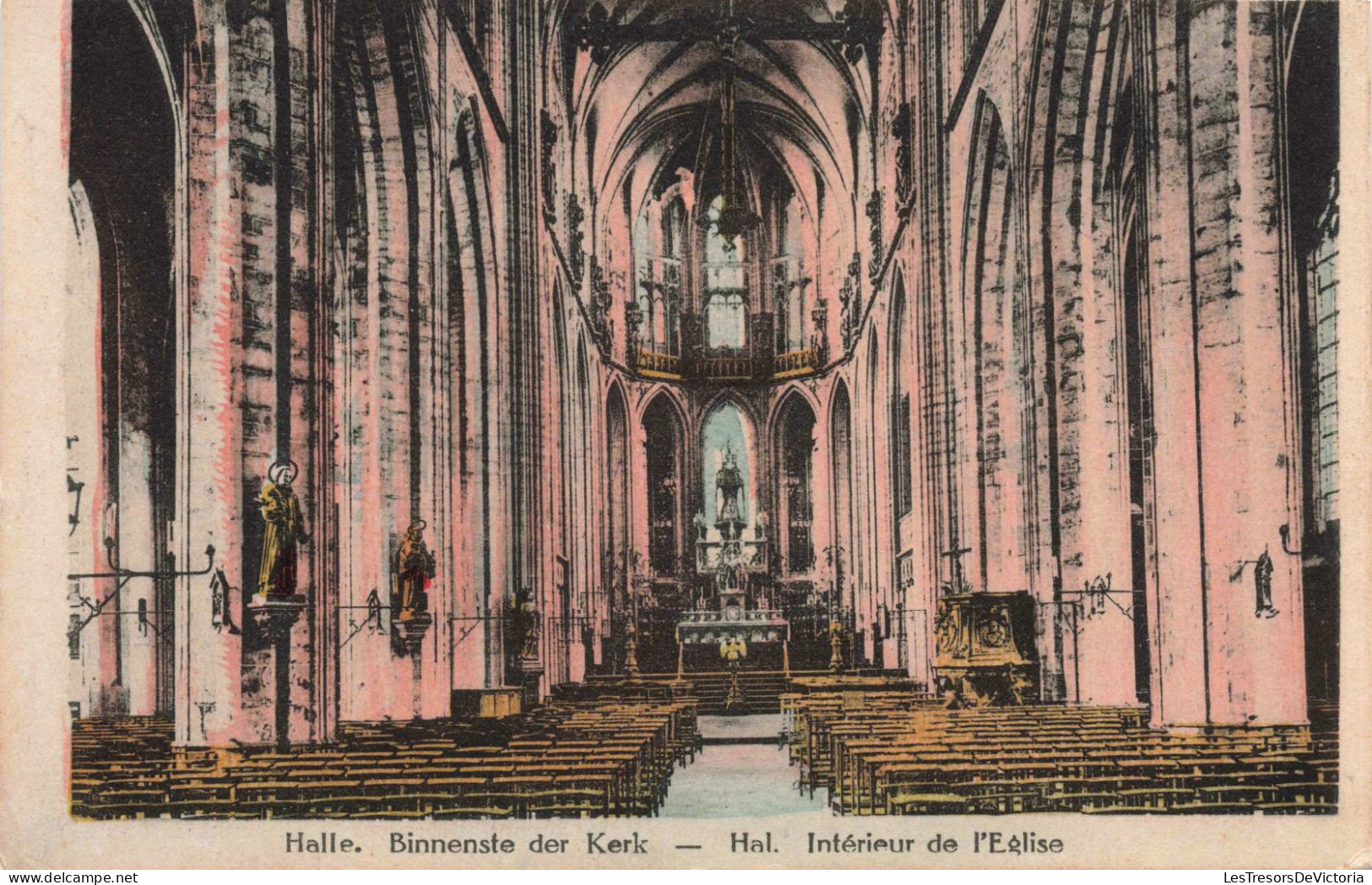 ALLEMAGNE - Halle - Intérieur De L'eglise - Colorisé - Carte Postale Ancienne - Halle (Saale)