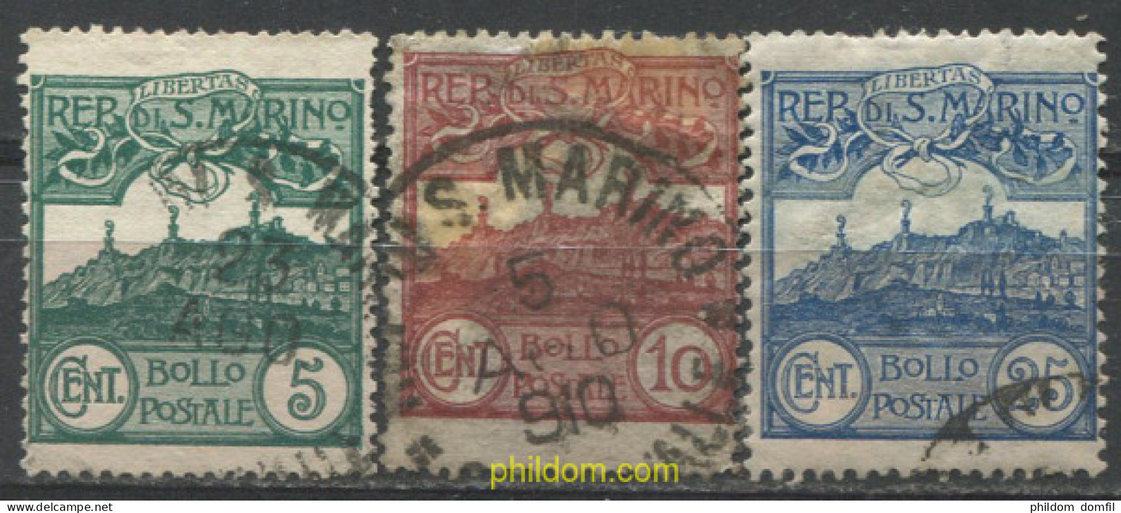 712501 USED SAN MARINO 1903 CIFRAS Y VISTAS - Gebraucht