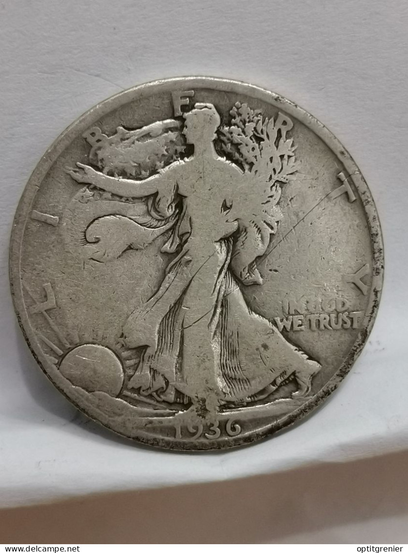 HALF DOLLAR ARGENT 1936 PHILADELPHIE 1/2 DOLLAR LIBERTY WALKING USA / SILVER - 1916-1947: Liberty Walking (Liberté Marchant)