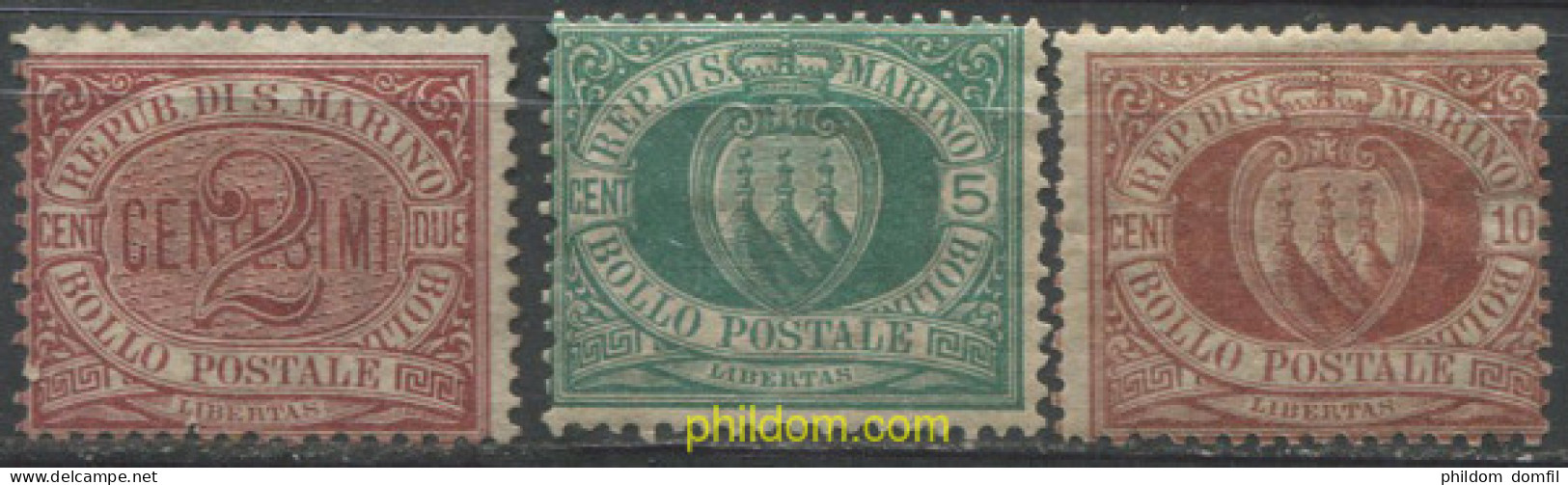 712509 HINGED SAN MARINO 1894 CIFRAS Y ESCUDOS - Used Stamps