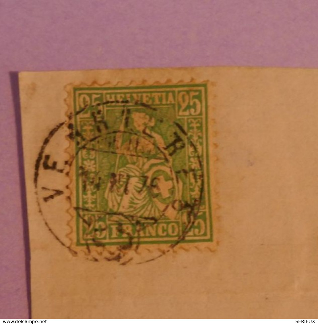 DB4 SUISSE LETTRE DEVANT 1876  +VERRIERES   +25 C  +AFF. INTERESSANT++ - Lettres & Documents