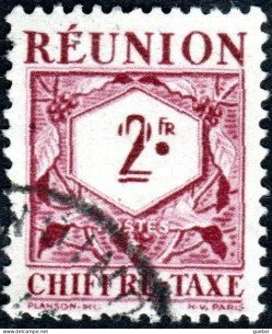 Réunion Obl. N° Taxe 30 - Le 2F Lilas-rose - Postage Due