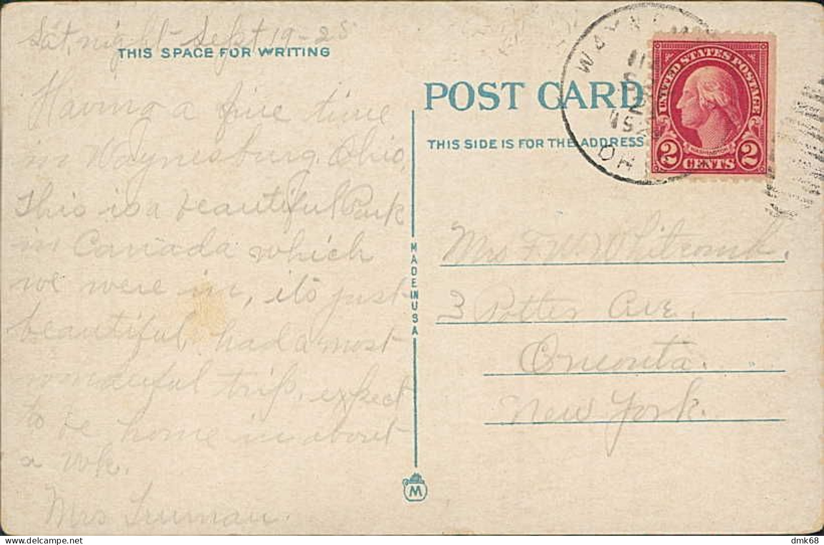 CANADA - GATEWAY TO VICTORIA PARK - NIAGARA FALLS - MAILED 1925 (16518) - Victoria