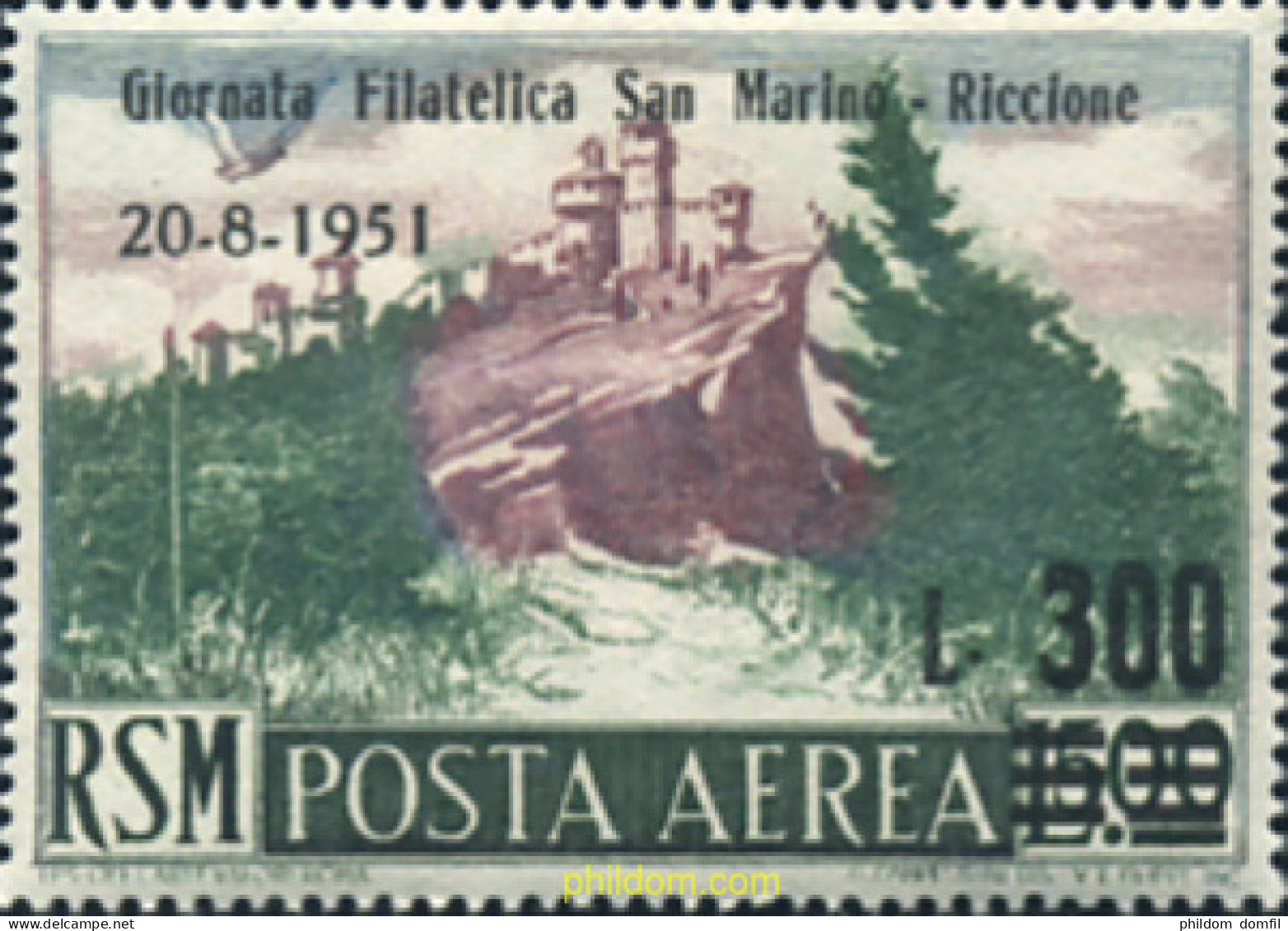 360054 HINGED SAN MARINO 1951 JORNADA FILATELICA RIMINI - SAN MARINO - Gebraucht
