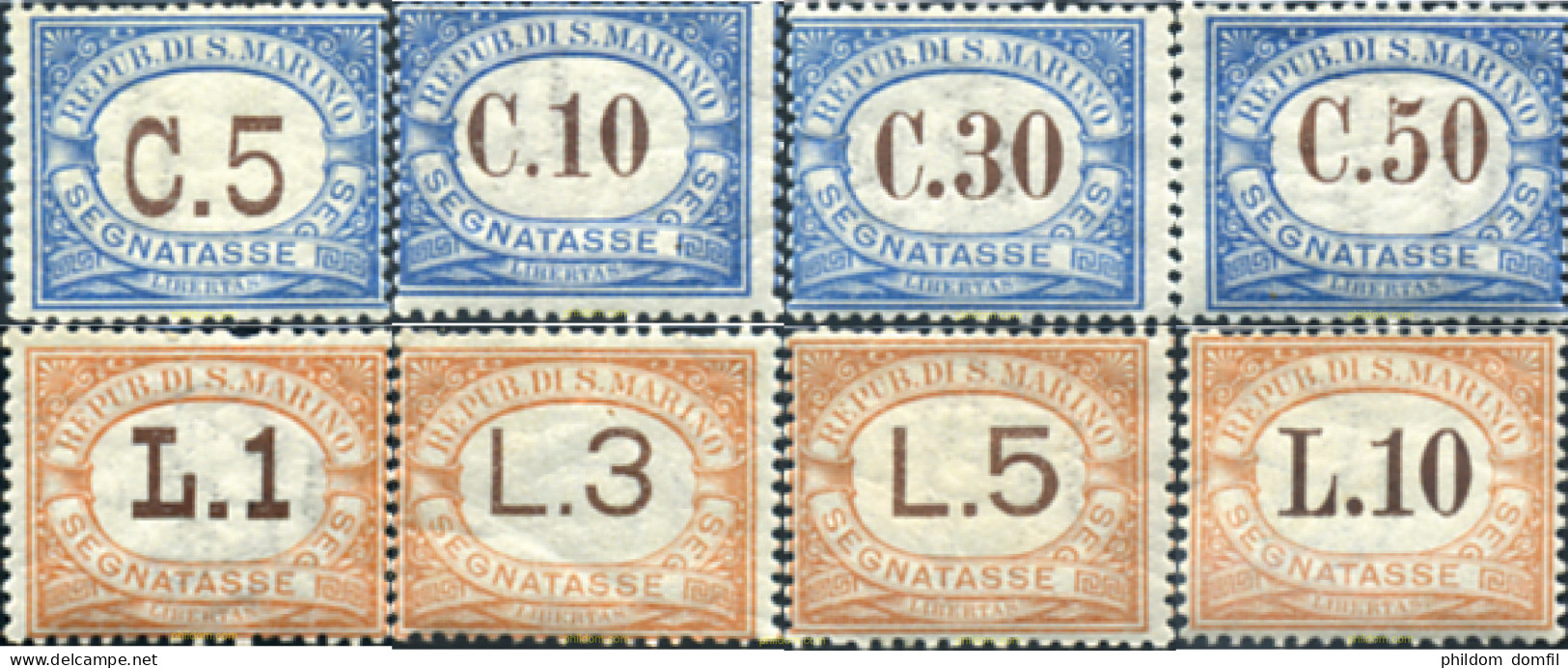 360051 HINGED SAN MARINO 1897 CIFRA - Used Stamps