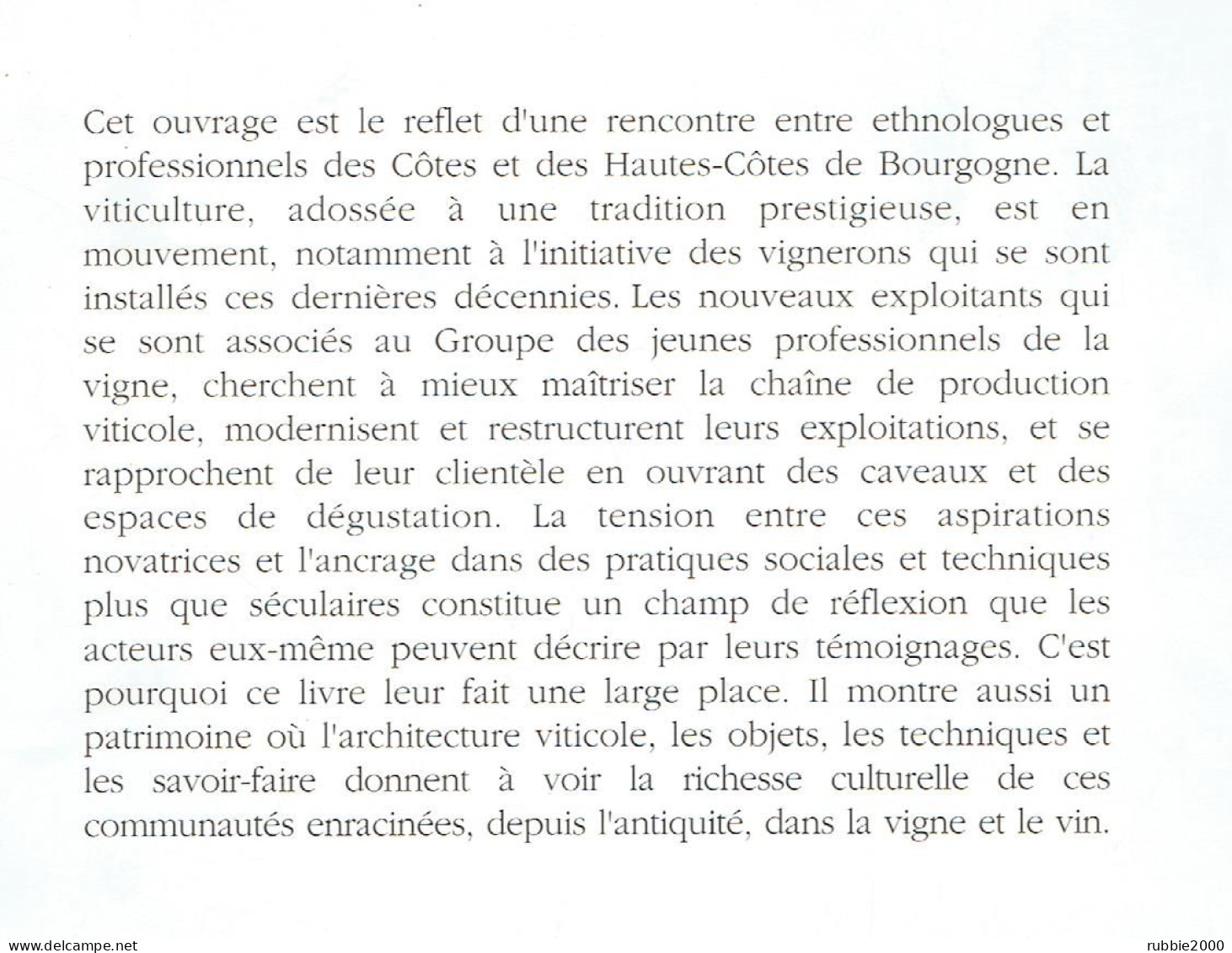 VIGNERONS PROPRIETAIRES ET NEGOCIANTS EN BOURGOGNE 1994 VITICULTURE EVOLUTION DE L HABITAT A SAINT ROMAIN - Bourgogne