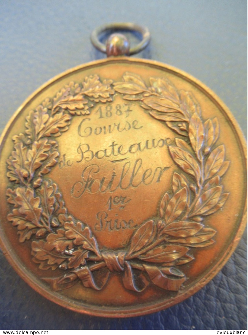 Médaille 1er Prix/Course De Bateaux / République Française / PAILLER/Bronze/1887                      MED464 - Andere & Zonder Classificatie