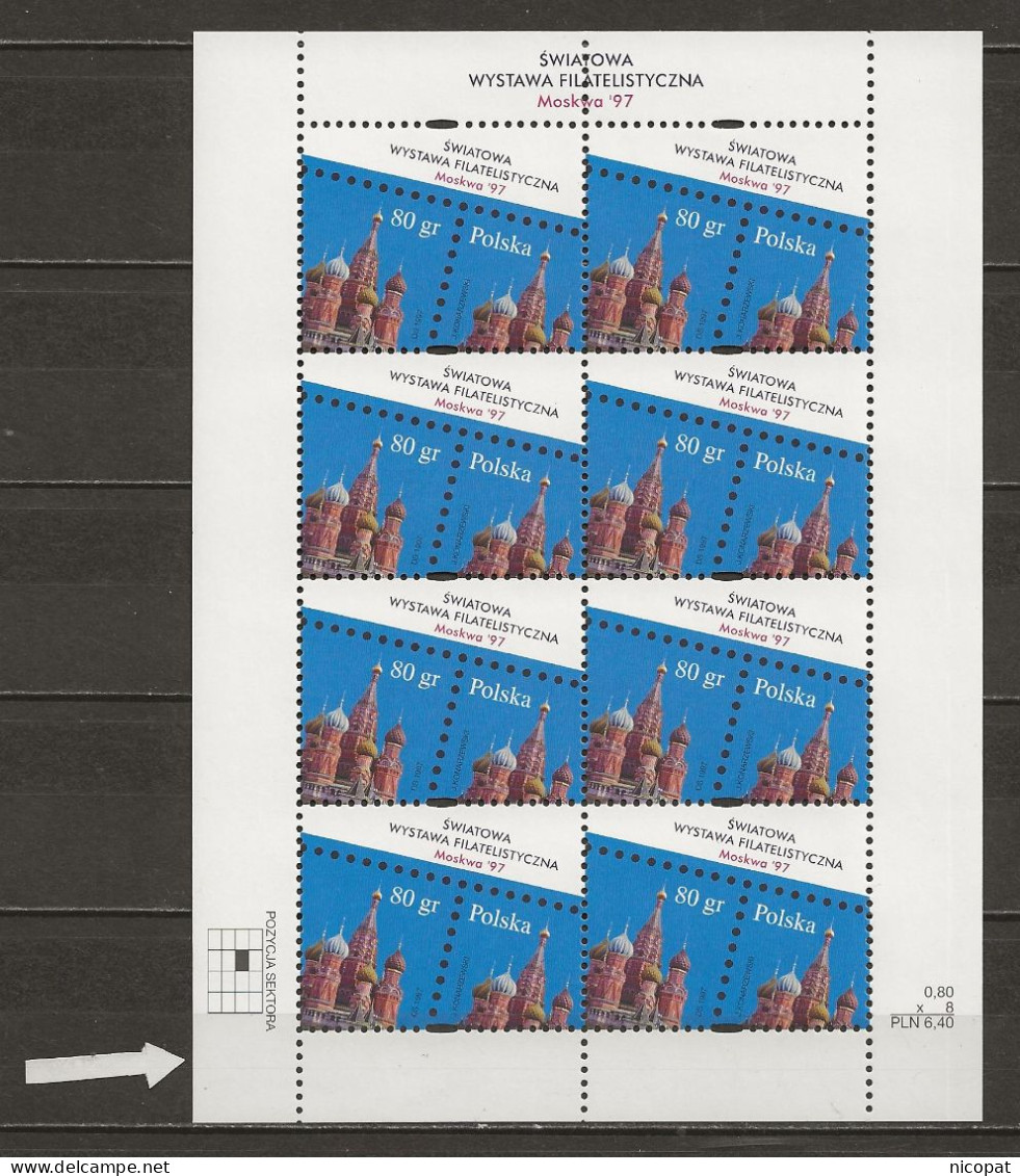 POLAND MNH ** 3460 En Feuillet EXPOSITION PHILATELIQUE INTERNATIONALE. MOSCOU - Volledige Vellen