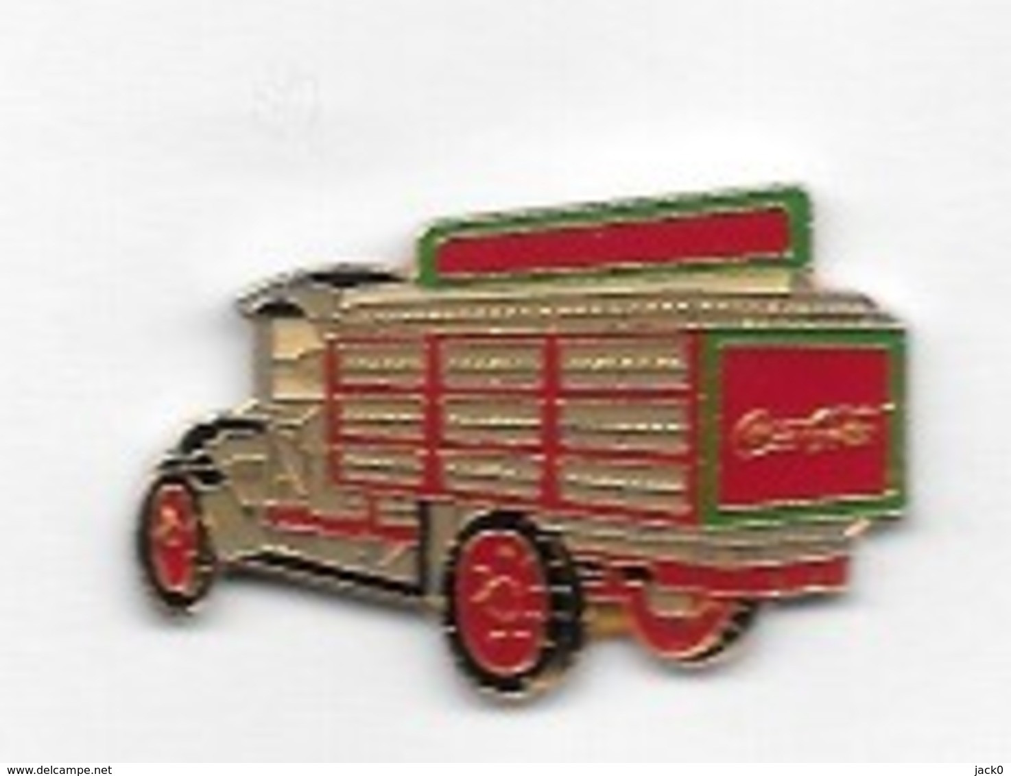 Pin's  Boisson  COCA - COLA  Camion  Rouge  Verso  1989  The  Coca - Cola  Co - Coca-Cola