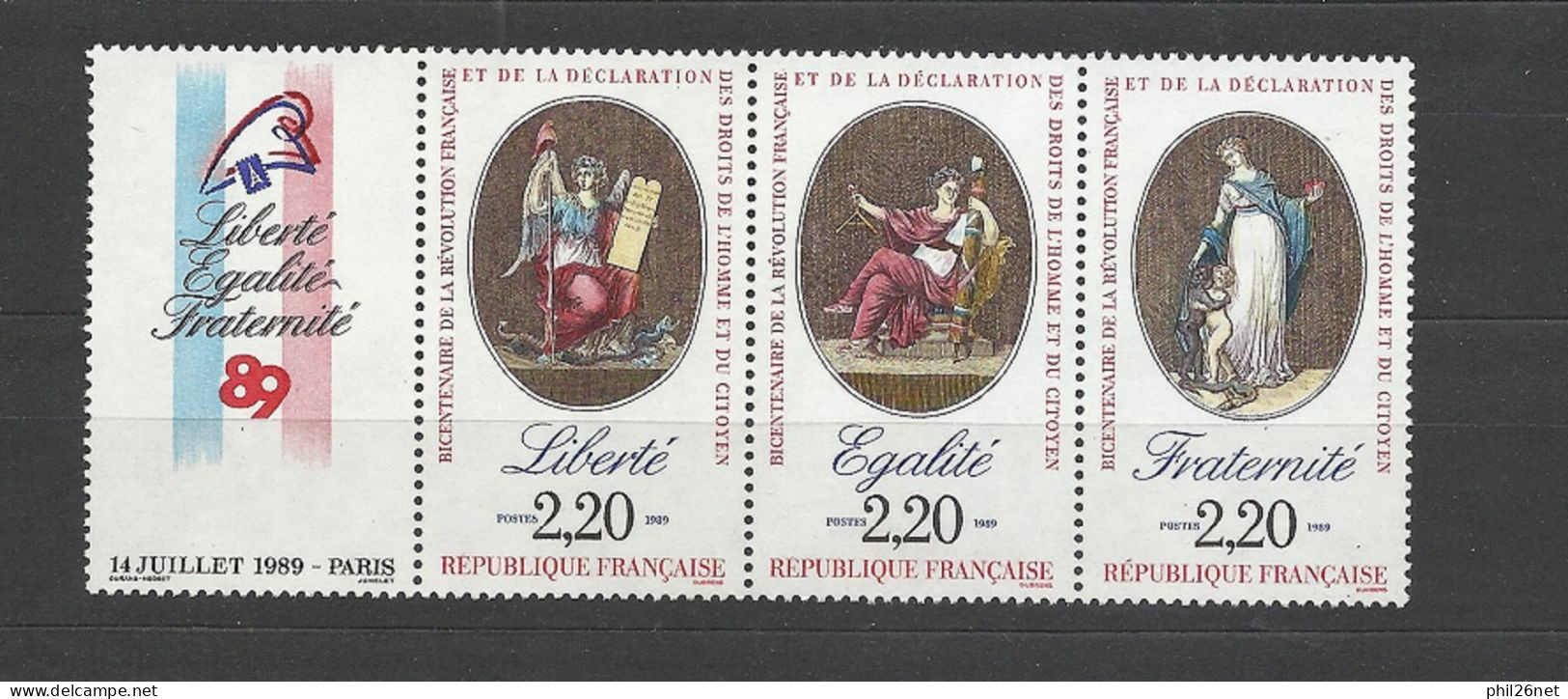 France Tryptique N° 276  Révolution Française Liberté Egalité Fraternité Neufs   * *    B/ TB  Voir Scans  Soldé  ! ! ! - French Revolution