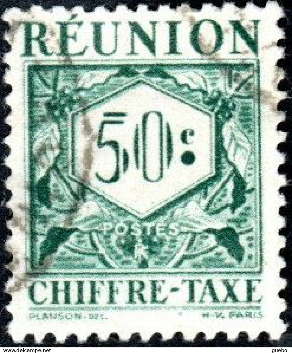 Réunion Obl. N° Taxe 28 - Le 50c Vert - Postage Due