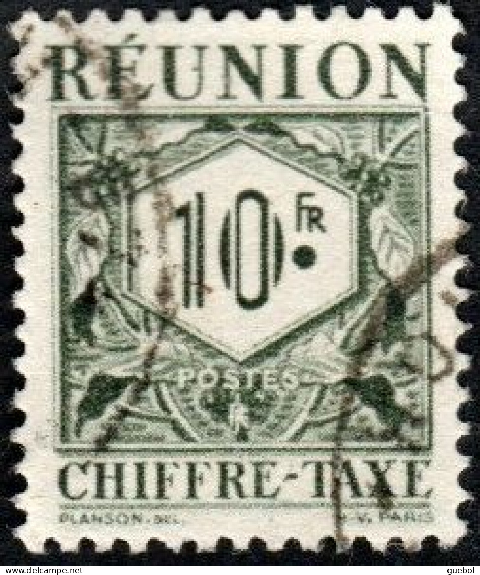 Réunion Obl. N° Taxe 34 - Le 10f  Olive - Portomarken