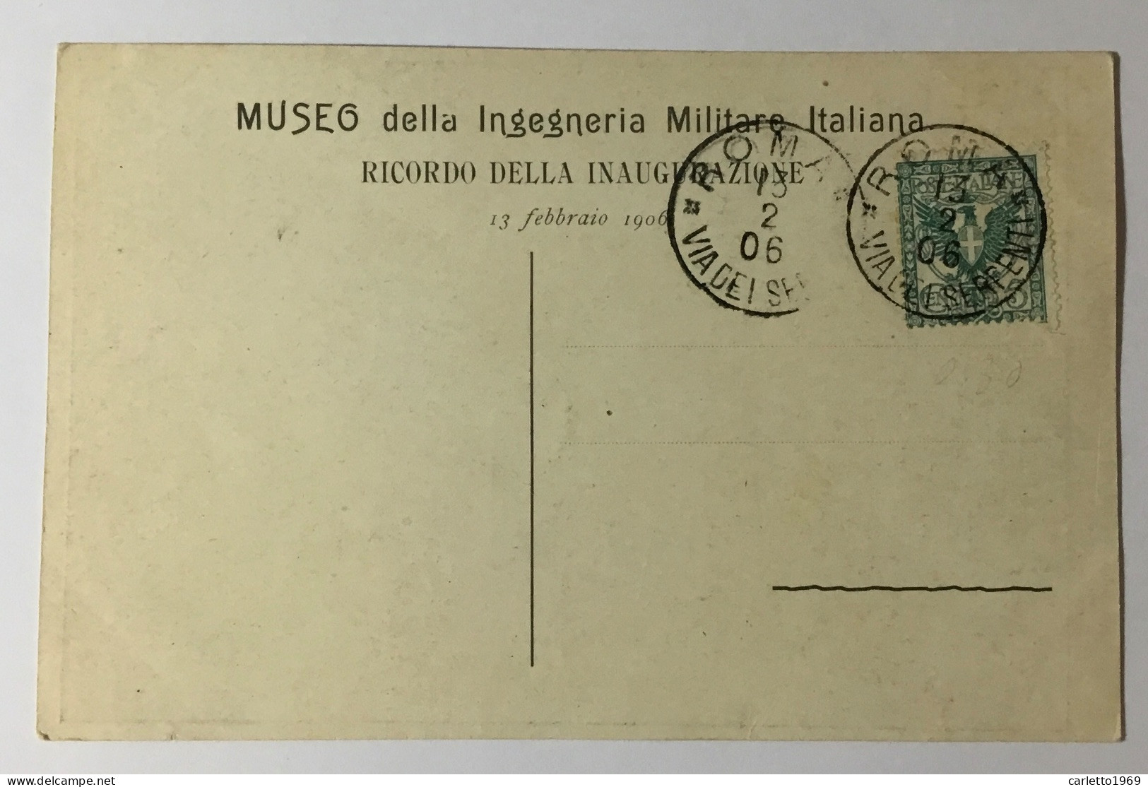 ROMA MUSEO DELLA INGEGNERIA MILITARE ITALIANA 1906 VIAGGIATA FP - Musei