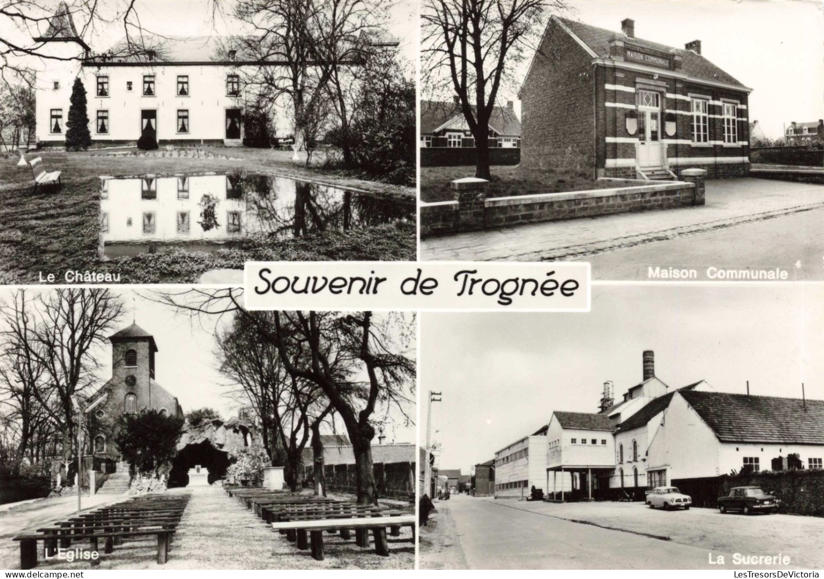 BELGIQUE - Souvenir De Trognée - Château - Église - Maison Communale - Sucrerieh - Carte Postale Ancienne - Hannuit