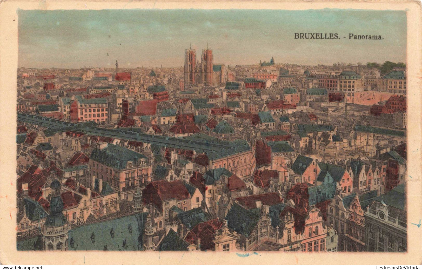 BELGIQUE - Bruxelles - Panorama - Colorisé - Carte Postale Ancienne - Panoramische Zichten, Meerdere Zichten