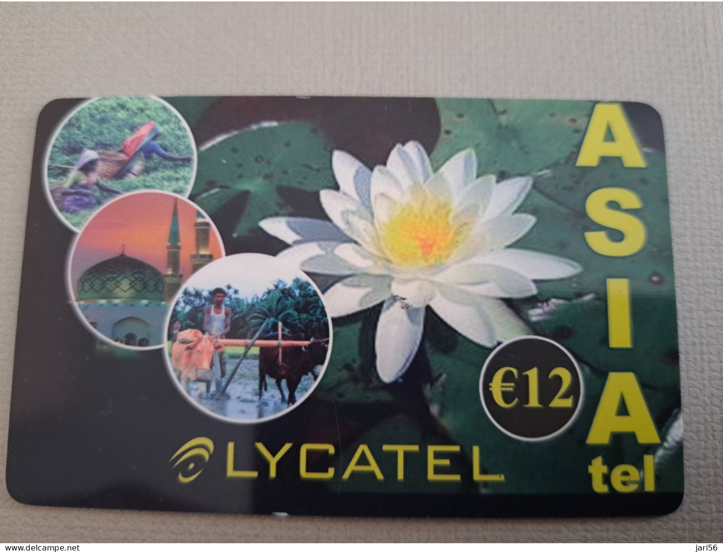 NETHERLANDS /  PREPAID / LYCATEL / AFRIKA / COW/ MOSQKEE/ FLOWER/  € 12,-  USED  ** 15249** - Privat