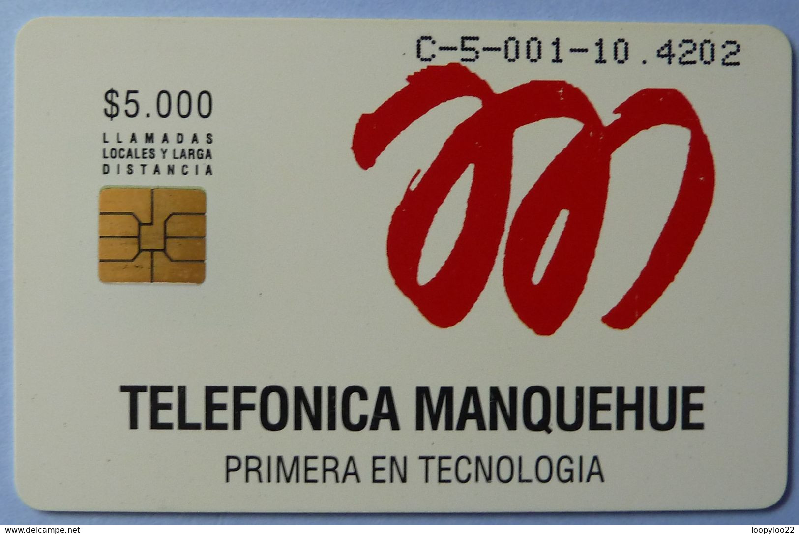 CHILE - Telkor - TEST CARD - $5,000 - Soliac Chip - Telefonica Manquehue - VF Used - RRR - Cile