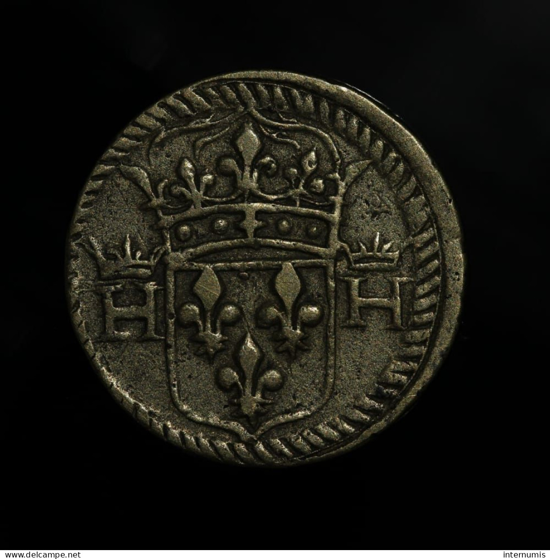 France, Henri III, Teston - Poids Monétaire (coin Weight), Bronze, (1551-1589), TTB (EF) - 1574-1589 Henry III