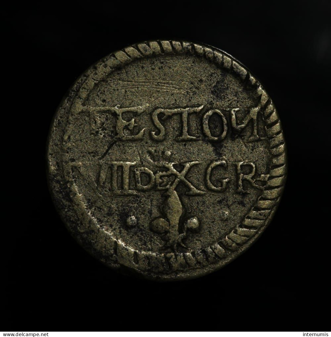 France, Henri III, Teston - Poids Monétaire (coin Weight), Bronze, (1551-1589), TTB (EF) - 1574-1589 Enrique III