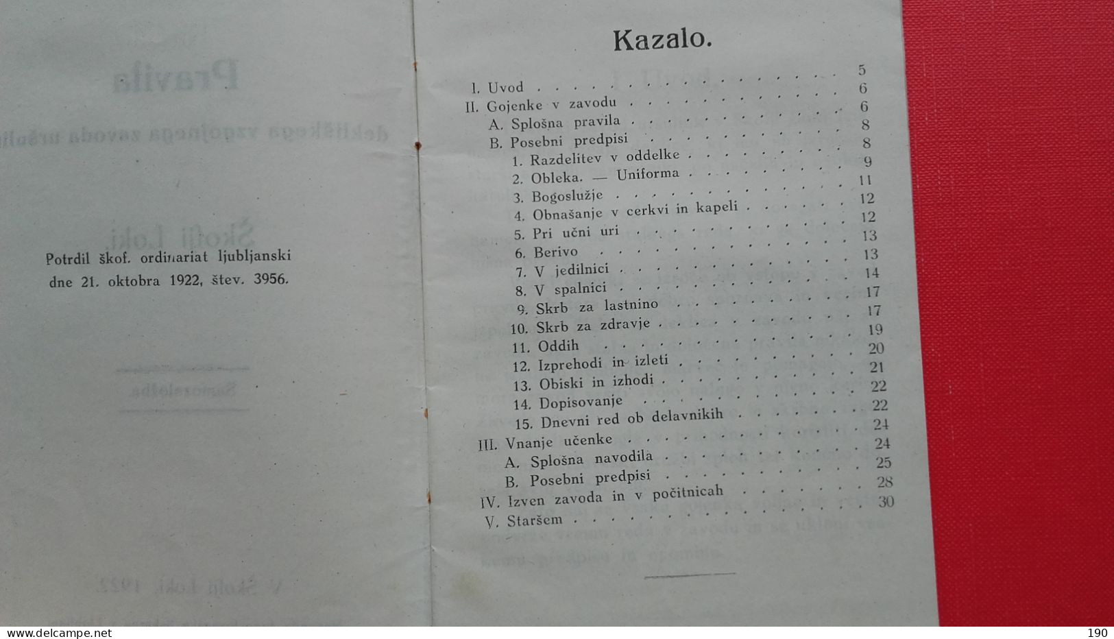 Skofja Loka.Pravila Dekliskega Vzgojnega Zavoda Ursulink V Skofji Loki - Slawische Sprachen