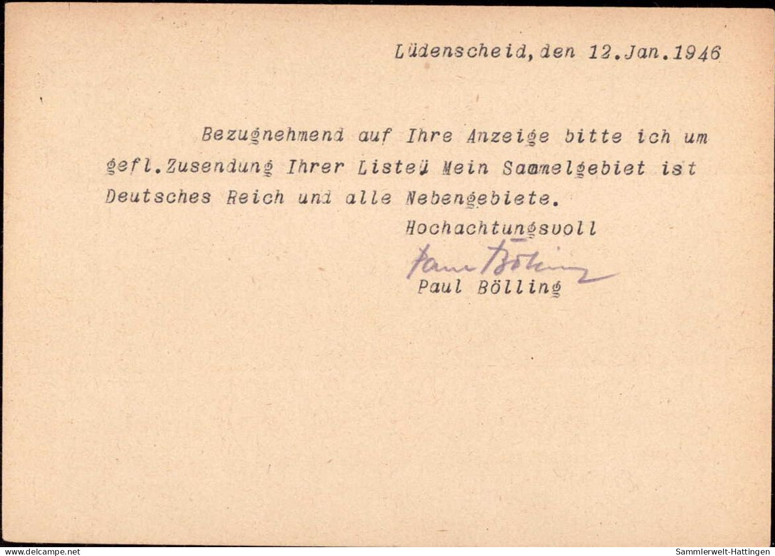 602221 | 1945, Ganzsache Der Britischen Zone Mit Postamtssiegel  | Lüdenscheid (W - 5880), -, - - OC38/54 Occupation Belge En Allemagne