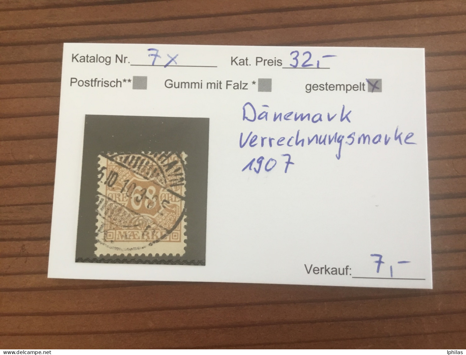 Dänemark Verrechnunsmarke 1907 Gestempelt - Oblitérés