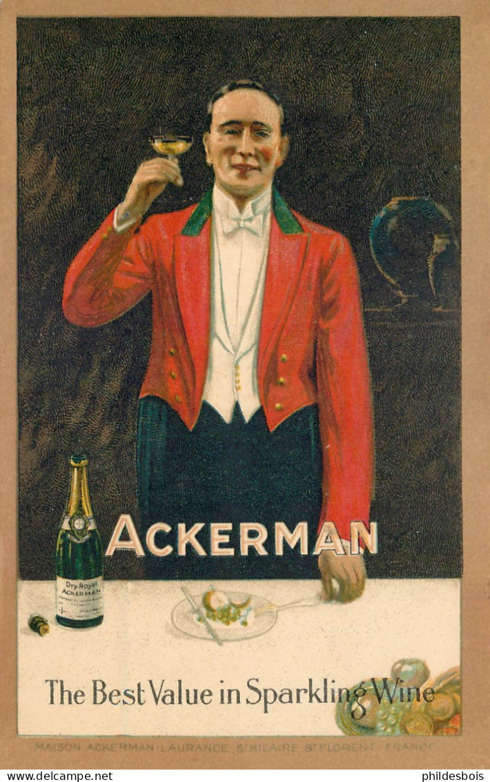 Carte PUBLICITAIRE  Ackerman  " The Best Value In Sparkling Wine " - Publicité