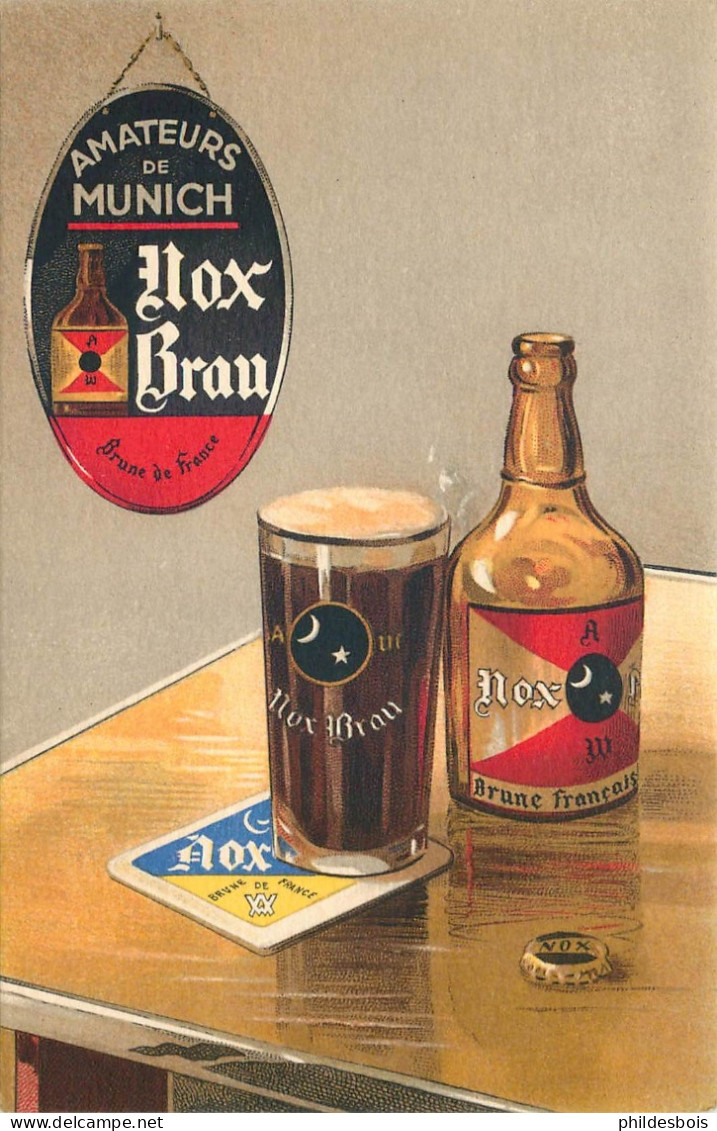 Carte PUBLICITAIRE  Hox Brau  Biere Brune - Publicité