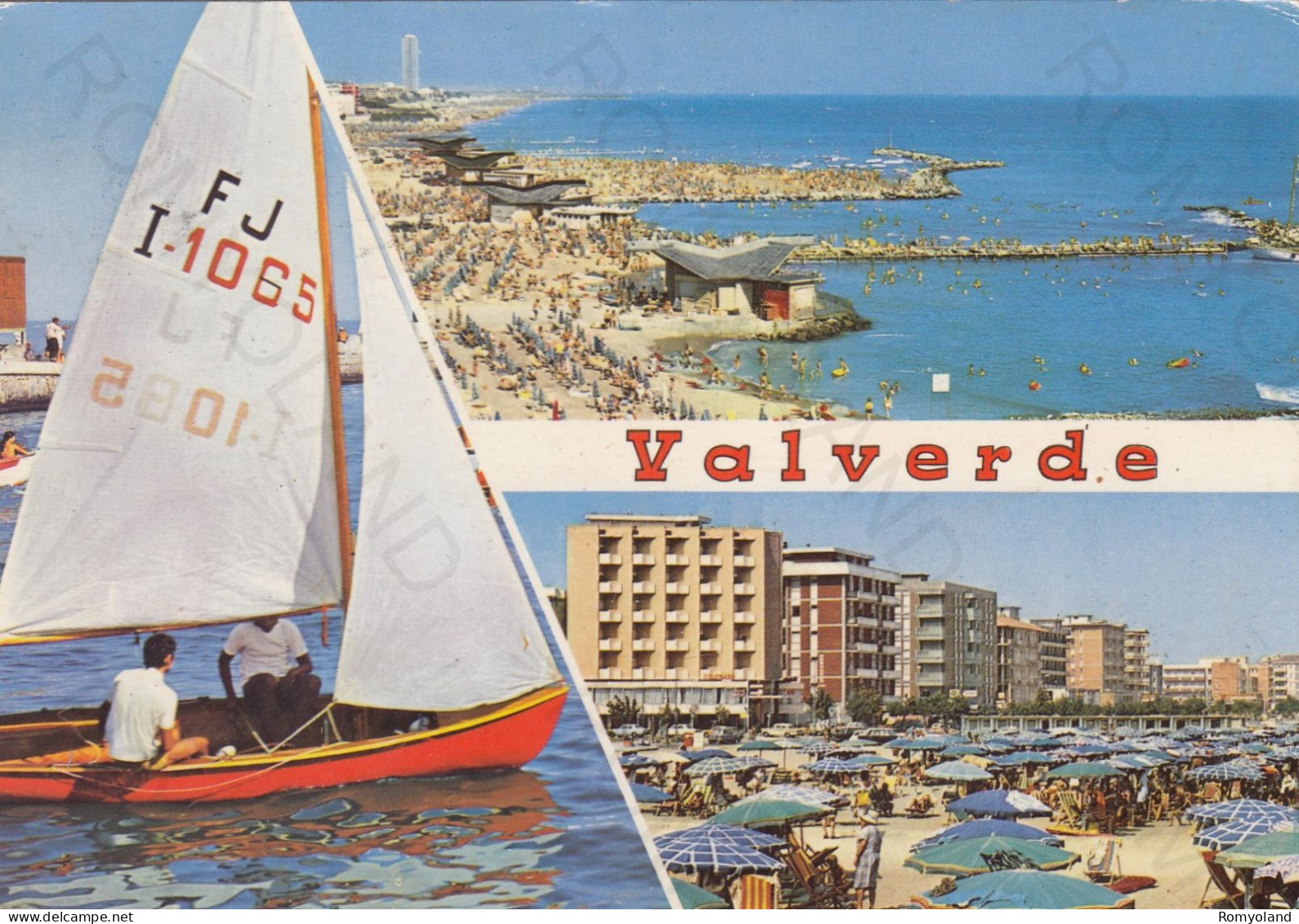 CARTOLINA  VALVERDE,CESENATICO,CESENA,EMILIA ROMAGNA-MARE,SOLE,ESTATE,LUNGOMARE,SPIAGGIA,VACANZA,VIAGGIATA 1973 - Cesena