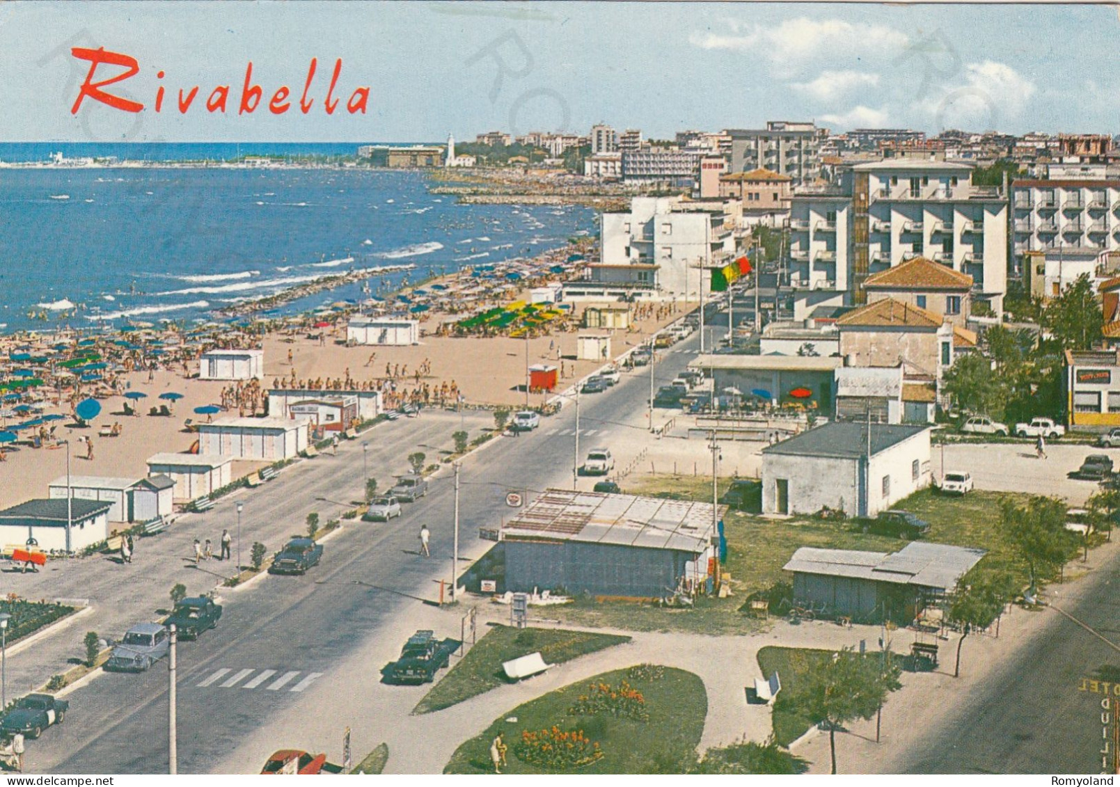 CARTOLINA  RIVABELLA,RIMINI,EMILIA ROMAGNA-PANORAMA-MARE,SOLE,ESTATE,SPIAGGIA,BARCHE,VACANZA,BELLA ITALIA,VIAGGIATA 1970 - Cesena