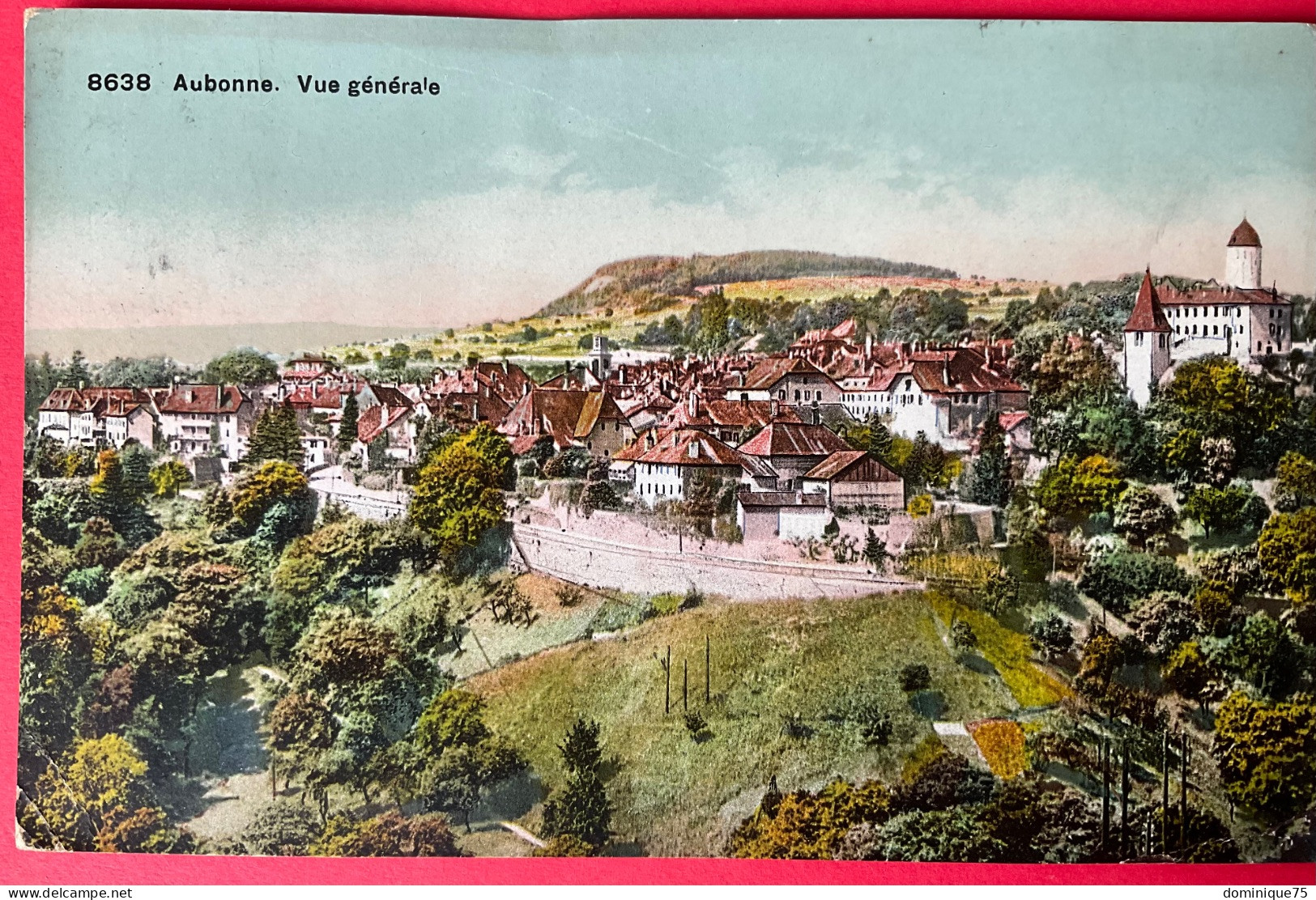 Suisse, Aubonne, Canton De Vaud, Vue Générale Circulée 1919,  Timbre 15c Helvetia Phototypie Couleur. - Aubonne