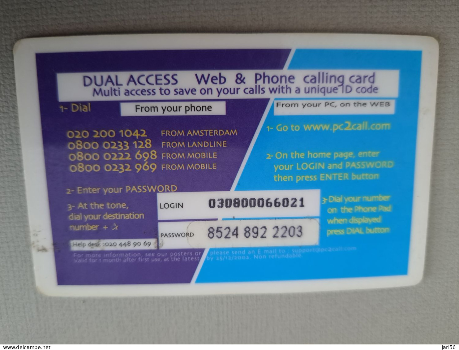 NETHERLANDS /  PREPAID /   DUAL ACCESS/ HOME ACCESS / INTERACTIVE     HFL 25,- USED  ** 15281** - Privadas